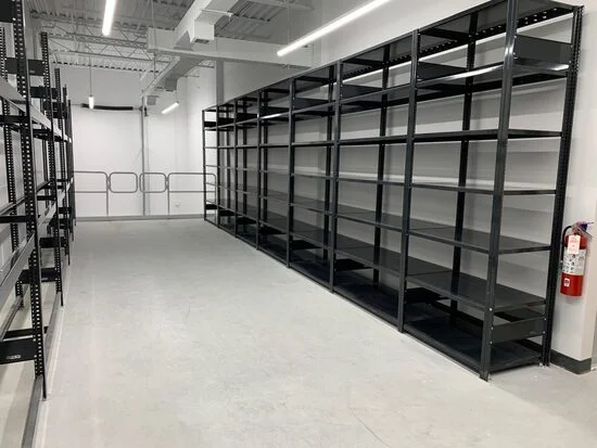 Industrial shelving installation and warehouse handling equipment for Land Rover parts storage facility